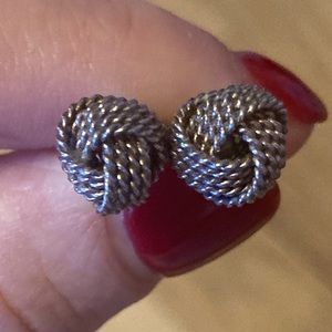 Tiffany & Co Silver Knot Stud Earrings
